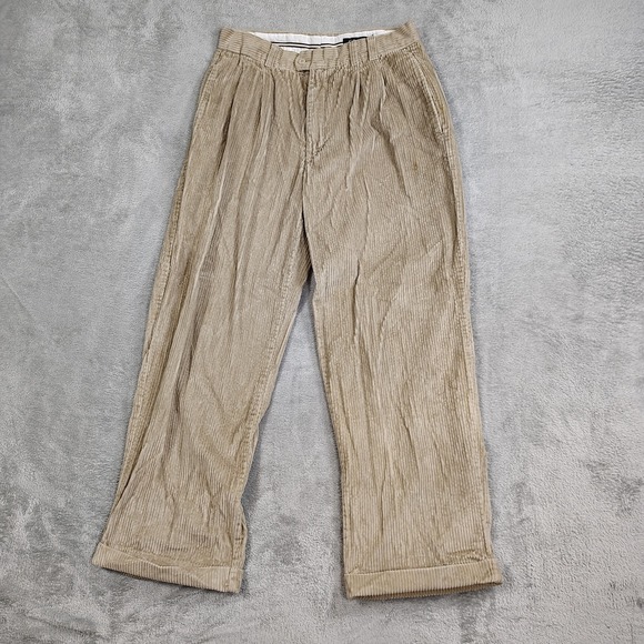 Other - Vintage Gochu Wide Wale Corduroy Cuffed Pleated Corduroy Pants Mens Size 34 X 30